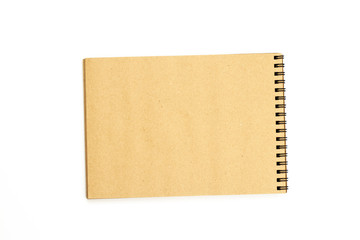Design concept - Top view of notebook  isolated on white background for mockup.