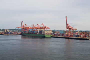 Cargo ships in the sea