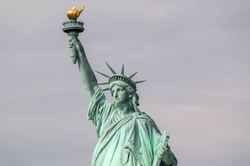 Fototapeta premium Nice view on isolated Statue of Liberty New York. Beautiful backgrounds.