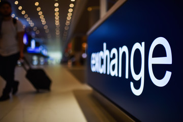 point of currency exchange in airport terminal