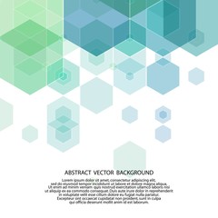 Fototapeta premium blue green hexagon background. polygonal style layout for advertising. eps 10