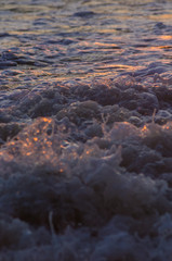 Amazing sea sunset, the sun, waves, clouds