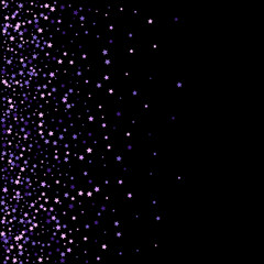 Violet particles falling on transparent background, horizontal orientation. Vector. eps 10