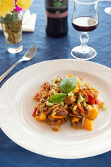 vegetable caponata grown on the island of Panarea in Sicily