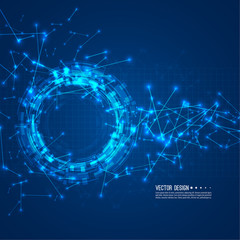 Abstract technology background Hi-tech communication concept. Sci-Fi Futuristic HUD. Vector illustration of scientific visualization.