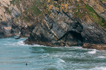Beautiful cornish coastline in Newquay, United Kingdom
