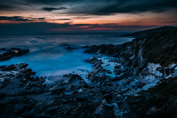 Beautiful cornish coastline in Newquay, United Kingdom