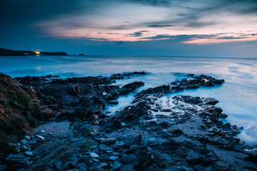 Obraz premium Beautiful cornish coastline in Newquay, United Kingdom