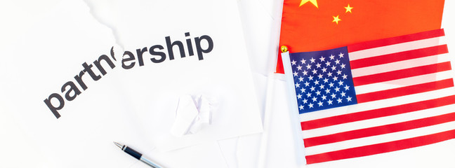 Concept of trade war between USA and China