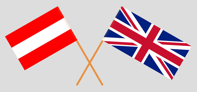 The UK and Austria. British and Austrian flags