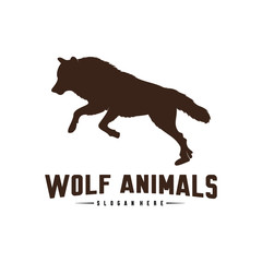 Wolf Abstract Logo Design Vector Illustration. Wolf Logo Template. Simple flat style. Icon Symbol.