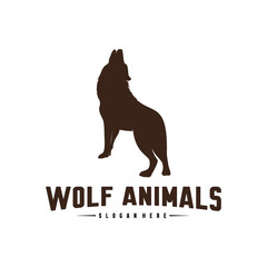 Wolf Abstract Logo Design Vector Illustration. Wolf Logo Template. Simple flat style. Icon Symbol.