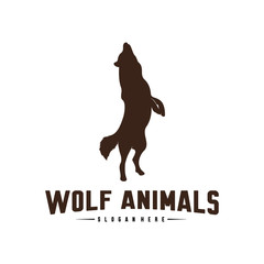 Wolf Abstract Logo Design Vector Illustration. Wolf Logo Template. Simple flat style. Icon Symbol.