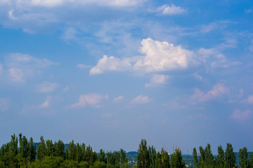 beautiful background bright blue sky with white clouds