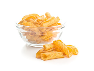Rolled tortilla chips.