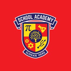 University school badge illustration logo design