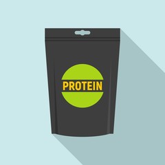 Protein package icon. Flat illustration of protein package vector icon for web design