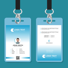 Simple corporate id card template vector blue