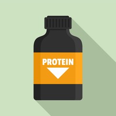 Protein sport bottle icon. Flat illustration of protein sport bottle vector icon for web design