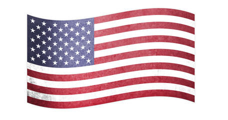 American flag wacing,  vintage USA flag   -