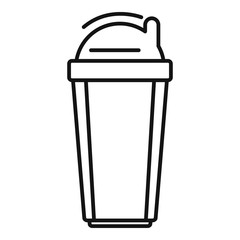 Plastic shaker bottle icon. Outline plastic shaker bottle vector icon for web design isolated on white background