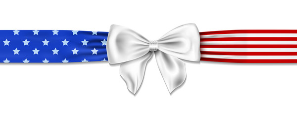 american bow with stars and stripes in us colors