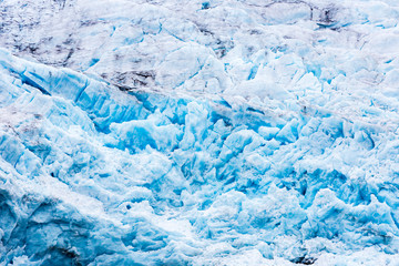 At the edge of the glacier Nordenskiöldbreen near Pyramiden, on