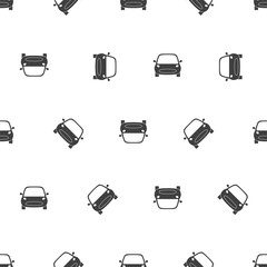 Seamless pattern with car on white background, vector illustration