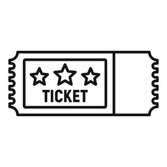 Arena ticket icon. Outline arena ticket vector icon for web design isolated on white background