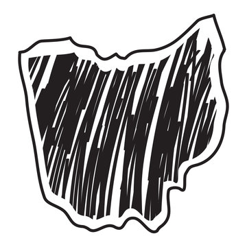 Isolated Sketch Of The State Of Ohio - Vector