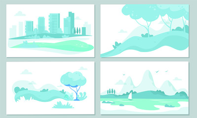 Vector landscapes in a minimalist style