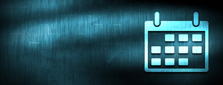 Calendar icon abstract blue banner background