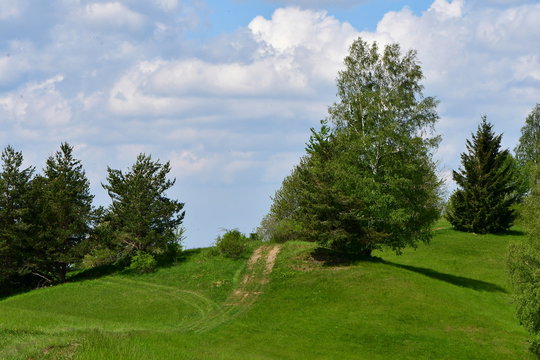 landscape of Galovske luky nature reserve in Beskids in Czech republic