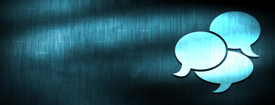 Conversation icon abstract blue banner background