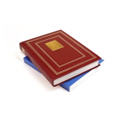 Stacks of books isolated on white background