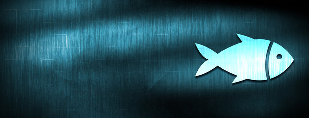 Fish icon abstract blue banner background