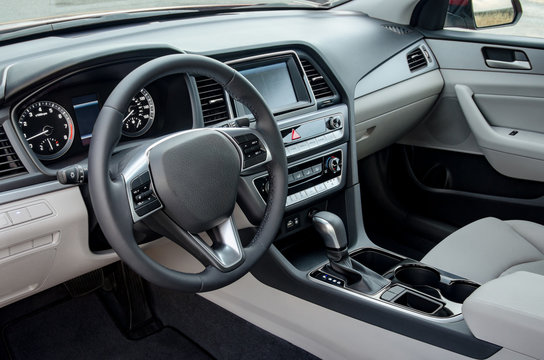 Modern car interior details