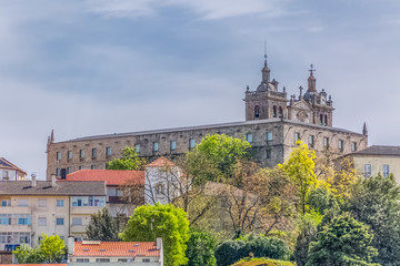 View at the Viseu city, with Cathedral of Viseu, Sé Catedral de Viseu - obrazy, fototapety, plakaty