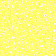 British pound gold coins seamless pattern. 