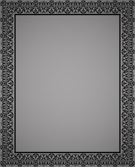 Decorative frame Elegant vector element for design in Eastern style, place for text. Floral black border. Lace illustration for invitations and greeting cards