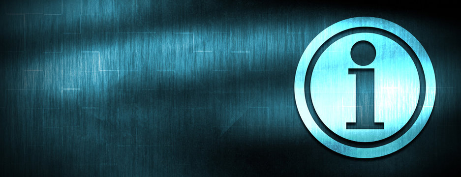 Info icon abstract blue banner background