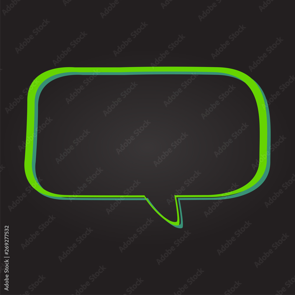 Wall mural isolated colored comic bubble chat on a black background - vector