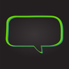 Isolated colored comic bubble chat on a black background - Vector