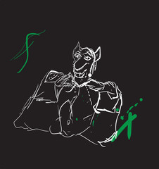 Funny monster  in a good mood