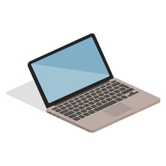 Laptop on white background