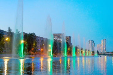 Naklejka premium Fountains music light show Kiev