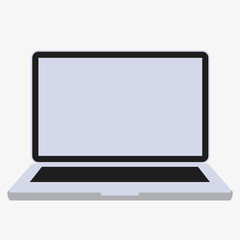 Open laptop on white background