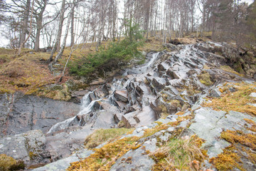 Allt Mor Waterfall Rannoch Perth and Kinross Scotland Great Britain