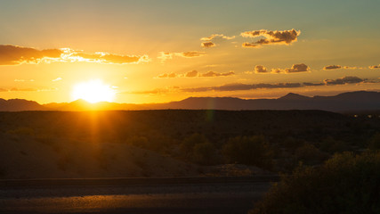 Sunset in the Mojave desert