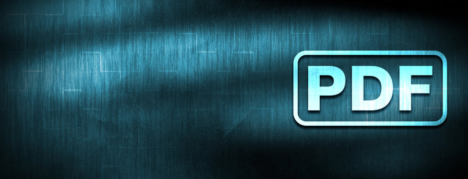 PDF Icon Abstract Blue Banner Background